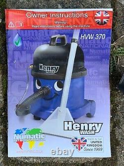 Numatic Henry Wash Wet Dry Vacuum Cleaner Hvw370 Presque Nouveau, Utilisé Une Fois