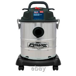 Sealey Pc195sd Aspirateur Nettoyant Humide Et Sec 20ltr 1200with230v Inox Drum