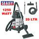 Sealey Pc200sd Aspirateur Industriel Humide Et Sec 20ltr 1250with230v Stainless Dr