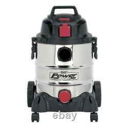 Sealey Wet & Dry Aspirateur Nettoyeur Industriel 20ltr 1400 With230v Stainless Bin Auto