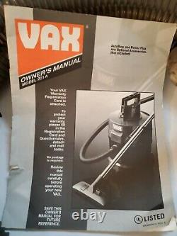 Vax 221 Canister Wet Dry Shop Vac Carpet Cleaner Vacuum Testé 1989 Vintage Rare
